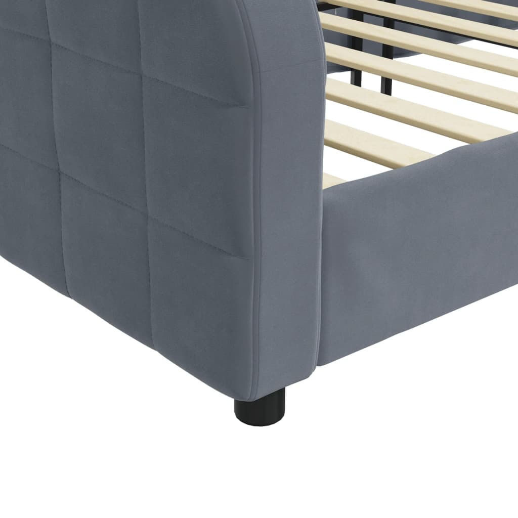 daybed 100x200 cm velour mørkegrå