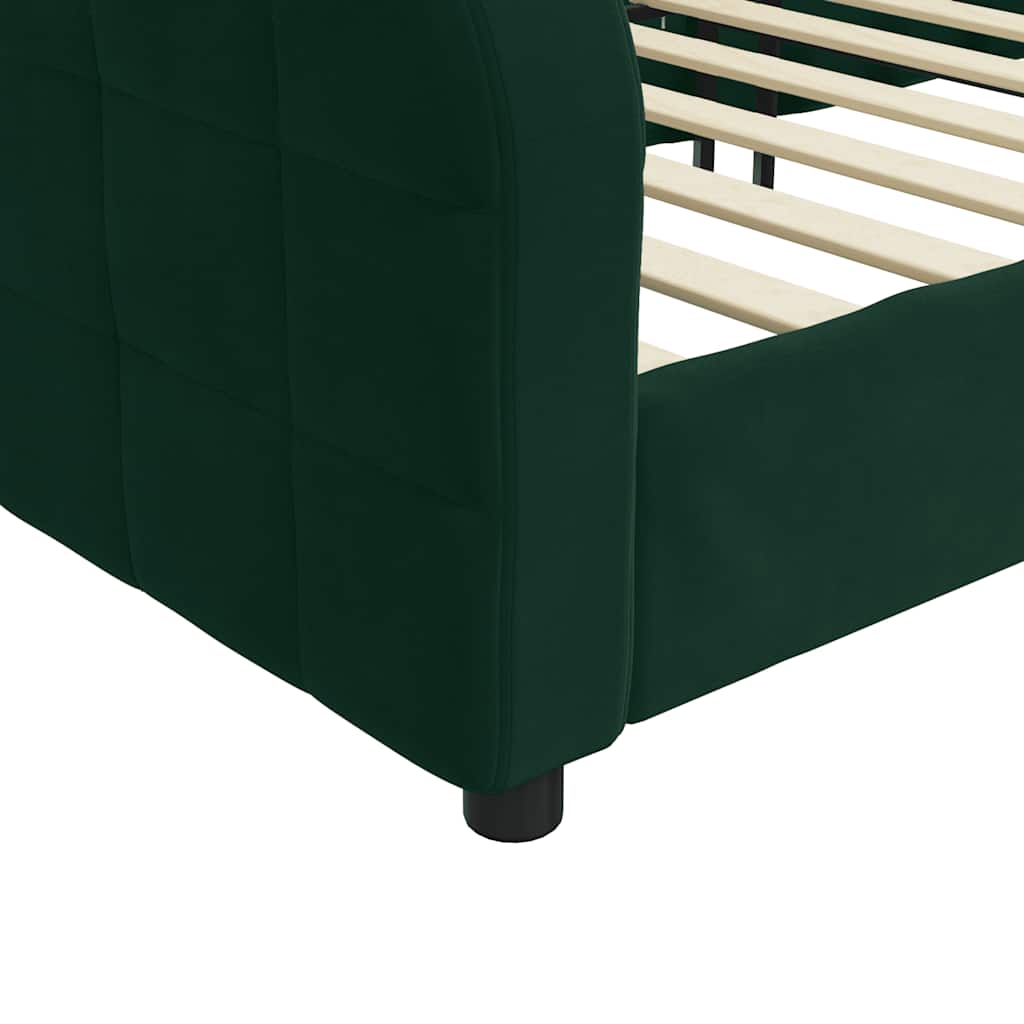 daybed 100x200 cm velour mørkegrøn