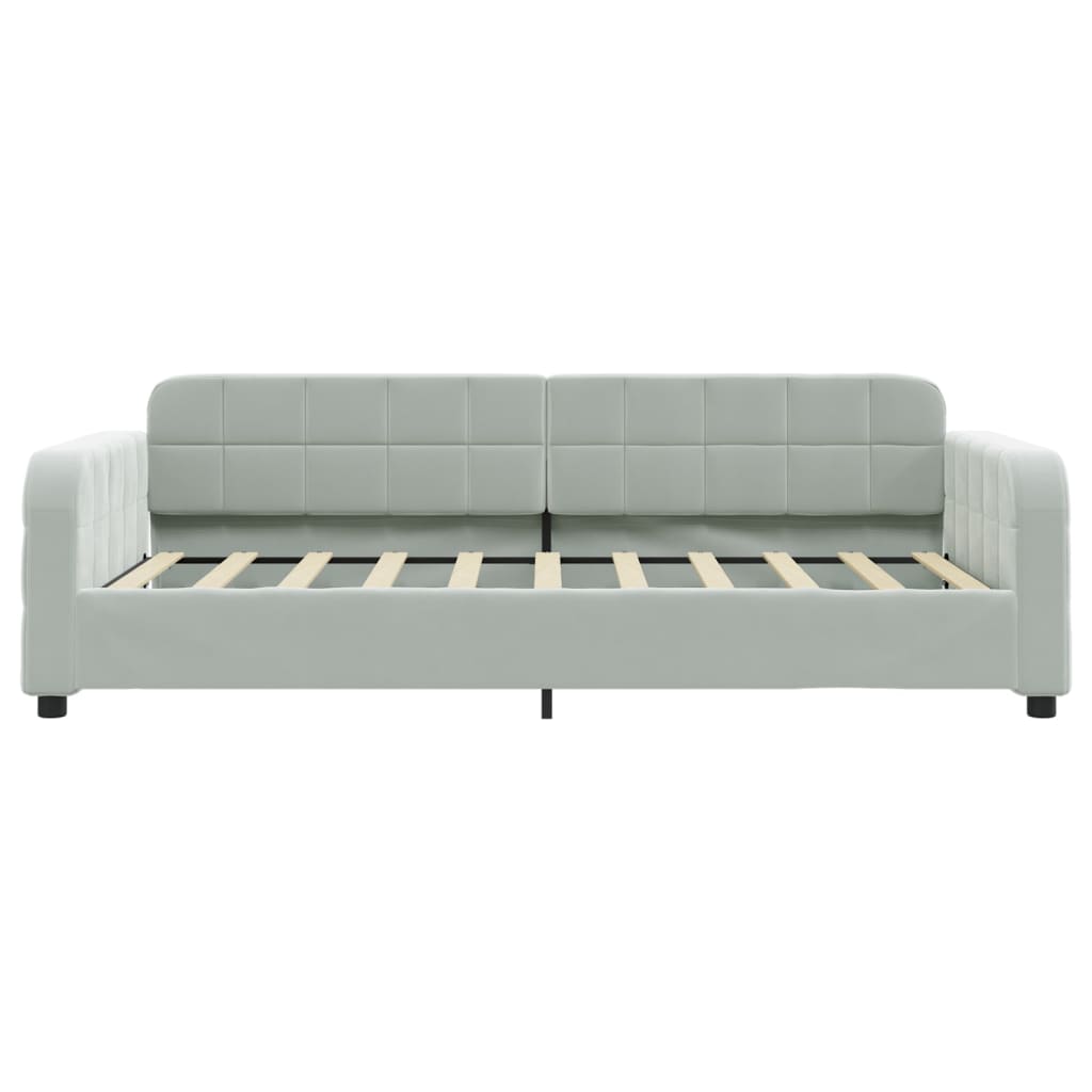 daybed 90x190 cm velour lysegrå