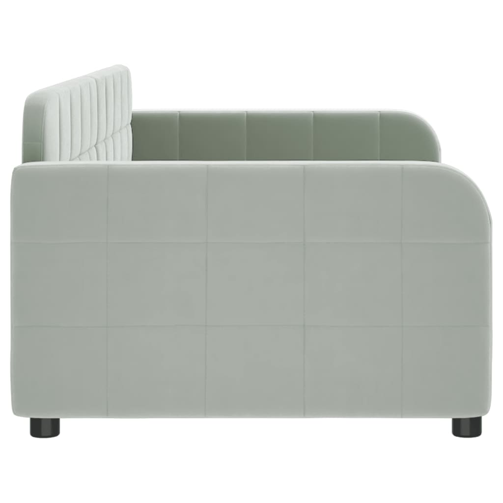 daybed 90x190 cm velour lysegrå