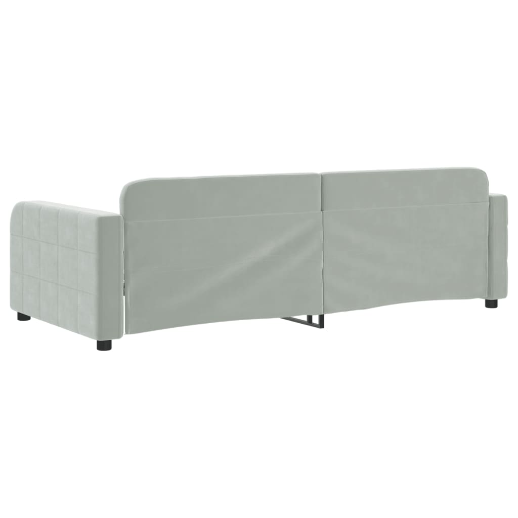 daybed 90x190 cm velour lysegrå