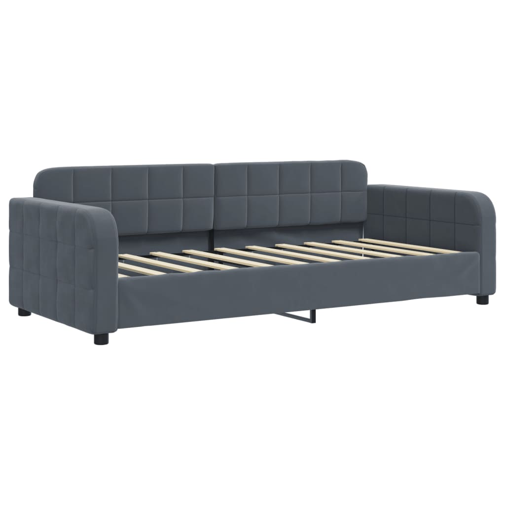 daybed 90x190 cm velour mørkegrå