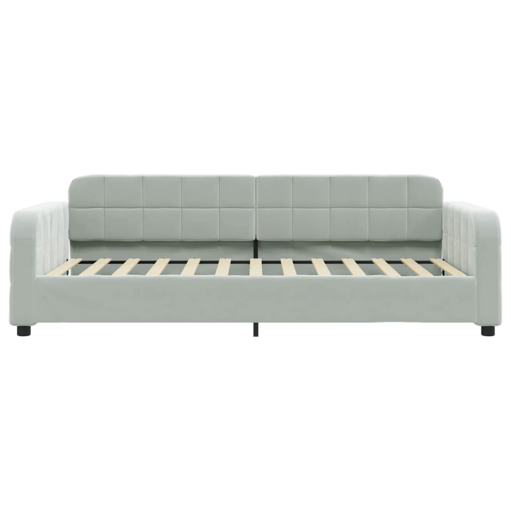 daybed 100x190 cm velour lysegrå