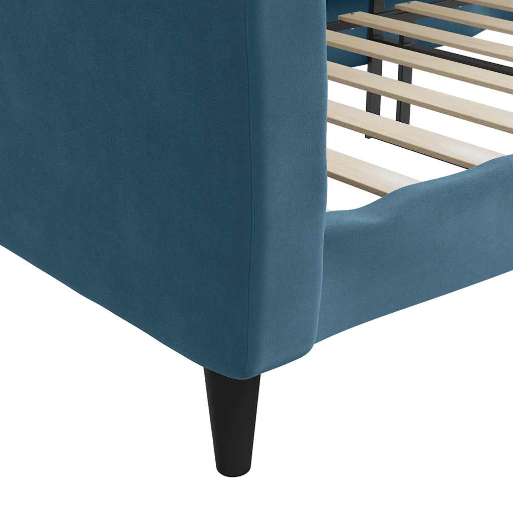 daybed 80x200 cm velour blå