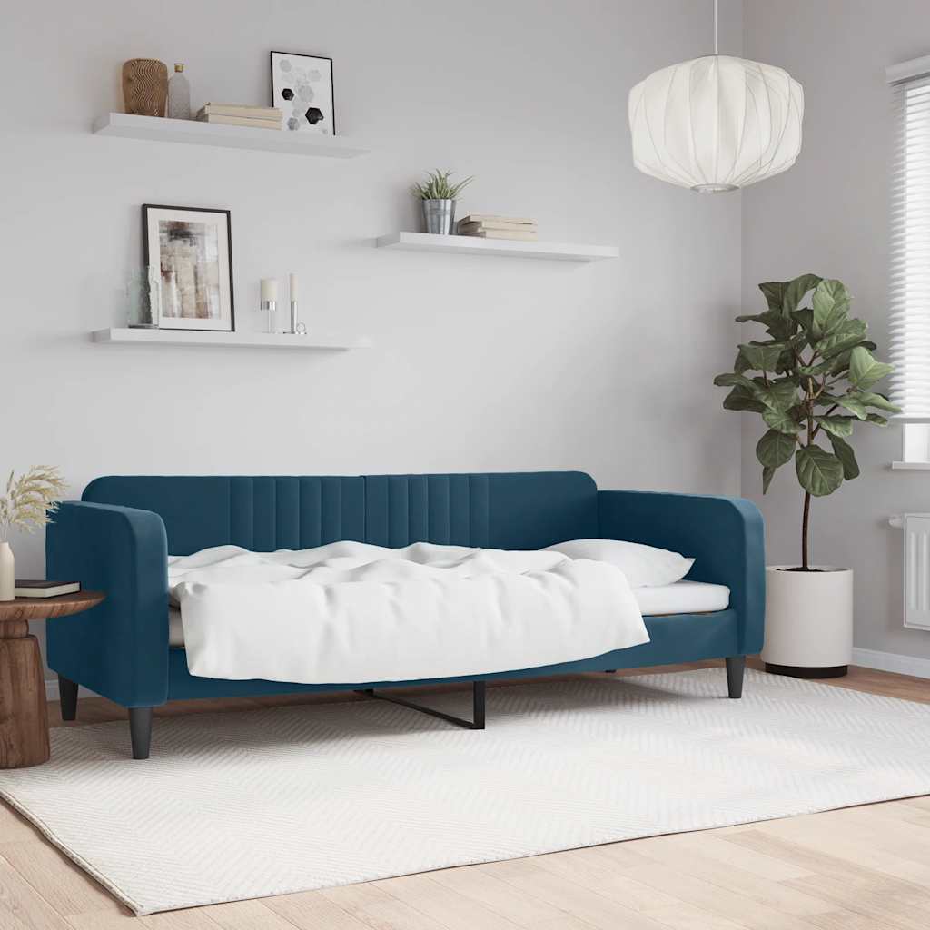 daybed 80x200 cm velour blå