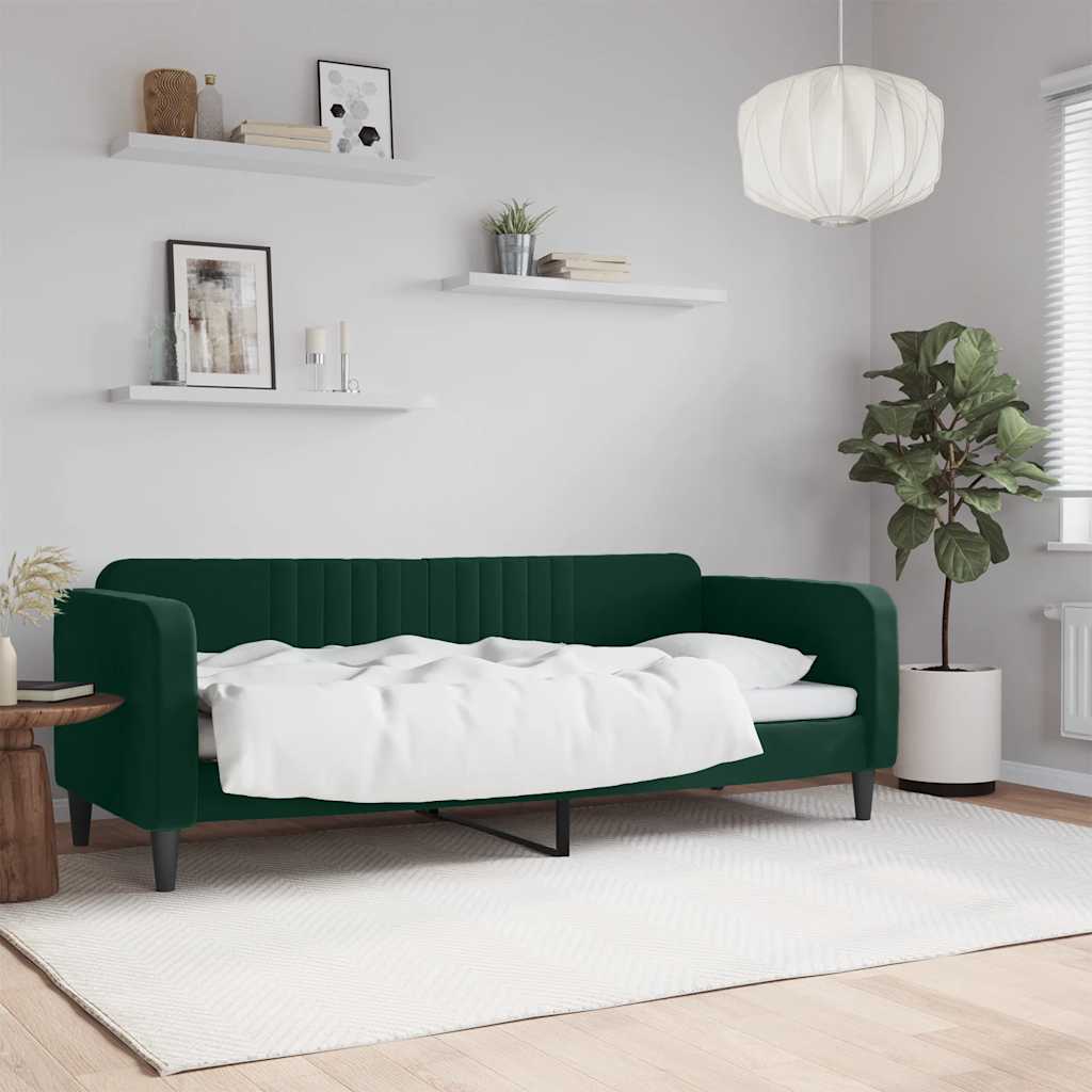 daybed 80x200 cm velour mørkegrøn