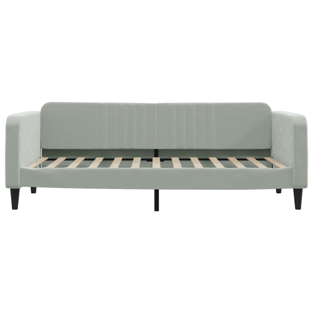 daybed 90x200 cm velour lysegrå