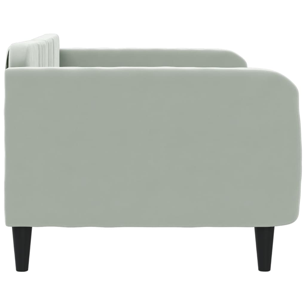daybed 90x200 cm velour lysegrå