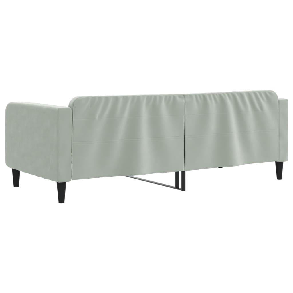 daybed 90x200 cm velour lysegrå