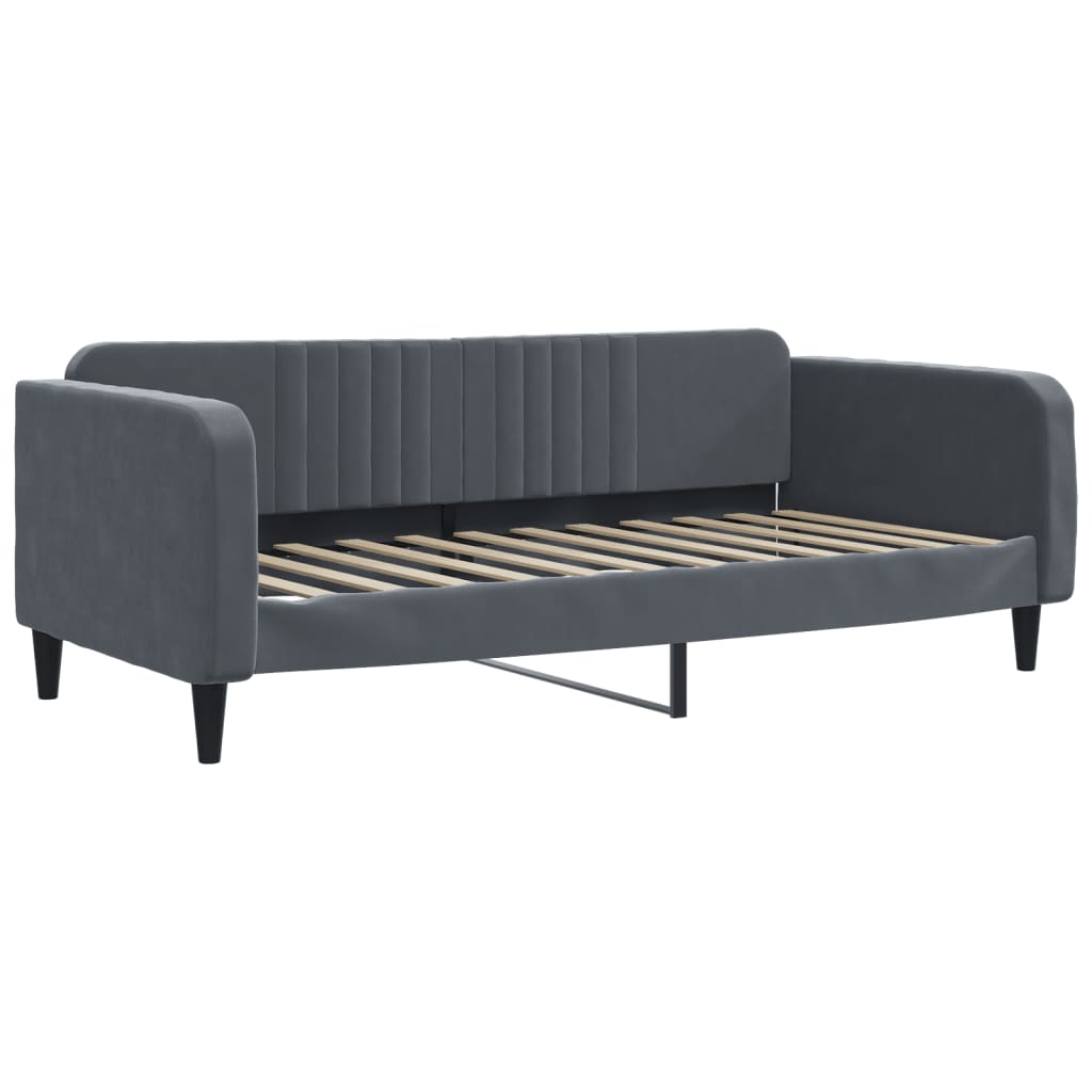daybed 90x200 cm velour mørkegrå