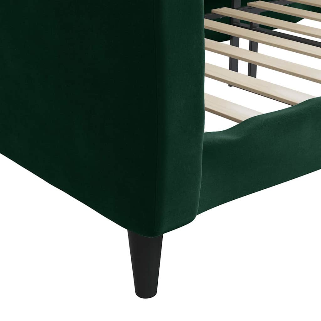 daybed 90x200 cm velour mørkegrøn
