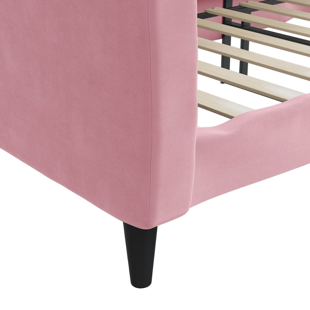 daybed 90x200 cm velour pink