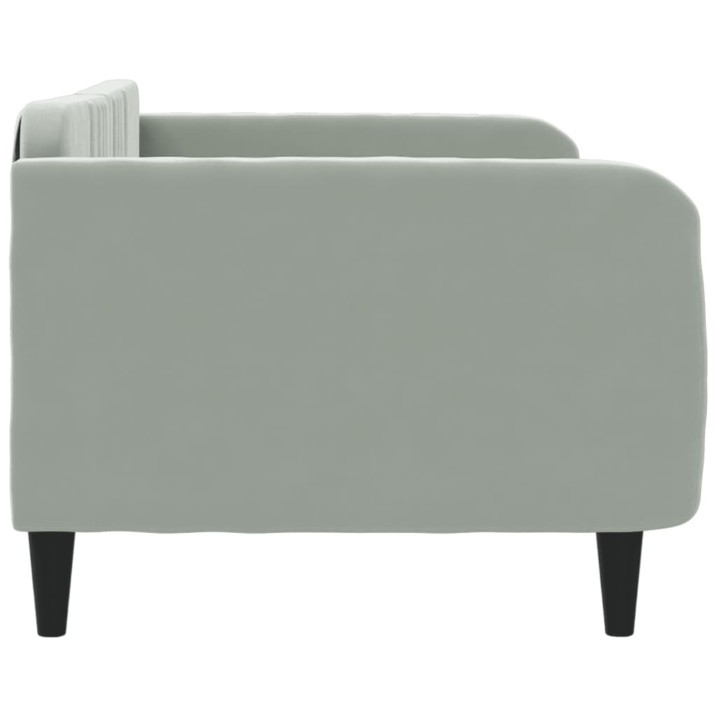 daybed 90x190 cm velour lysegrå