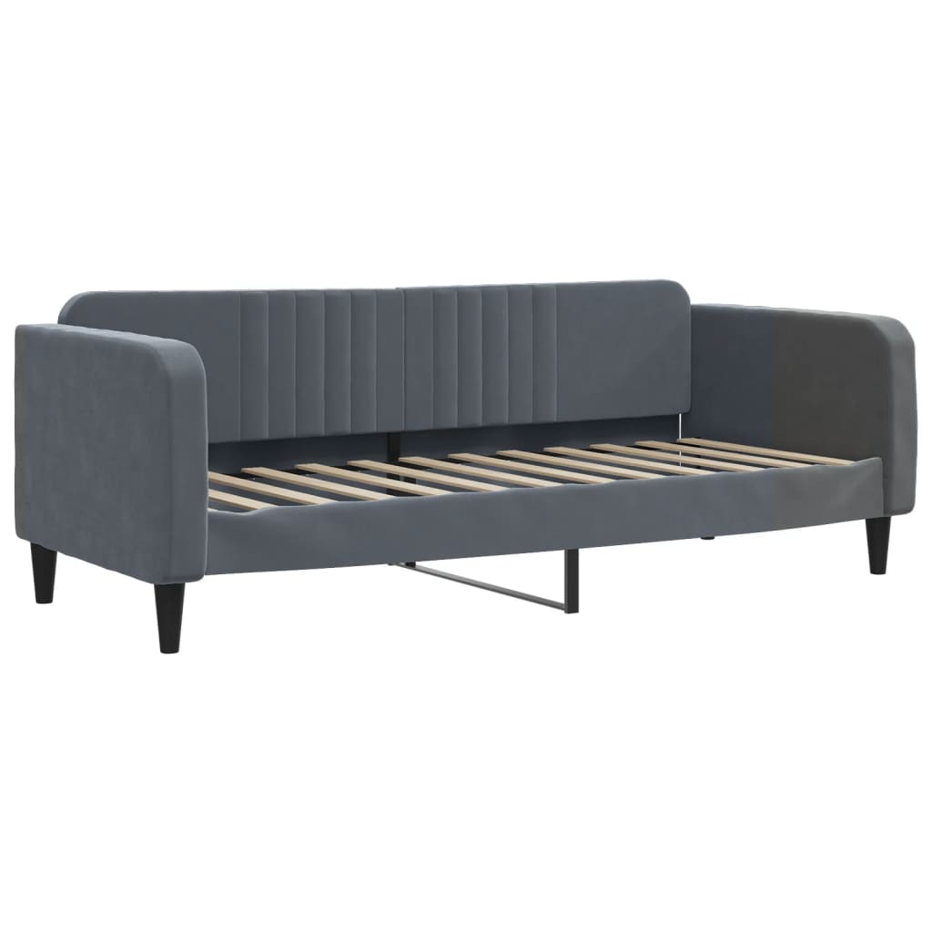 daybed 90x190 cm velour mørkegrå