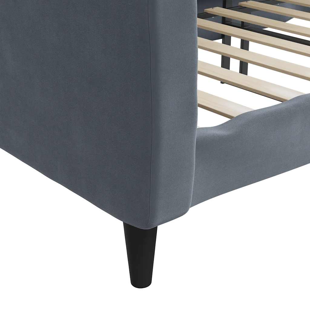 daybed 90x190 cm velour mørkegrå