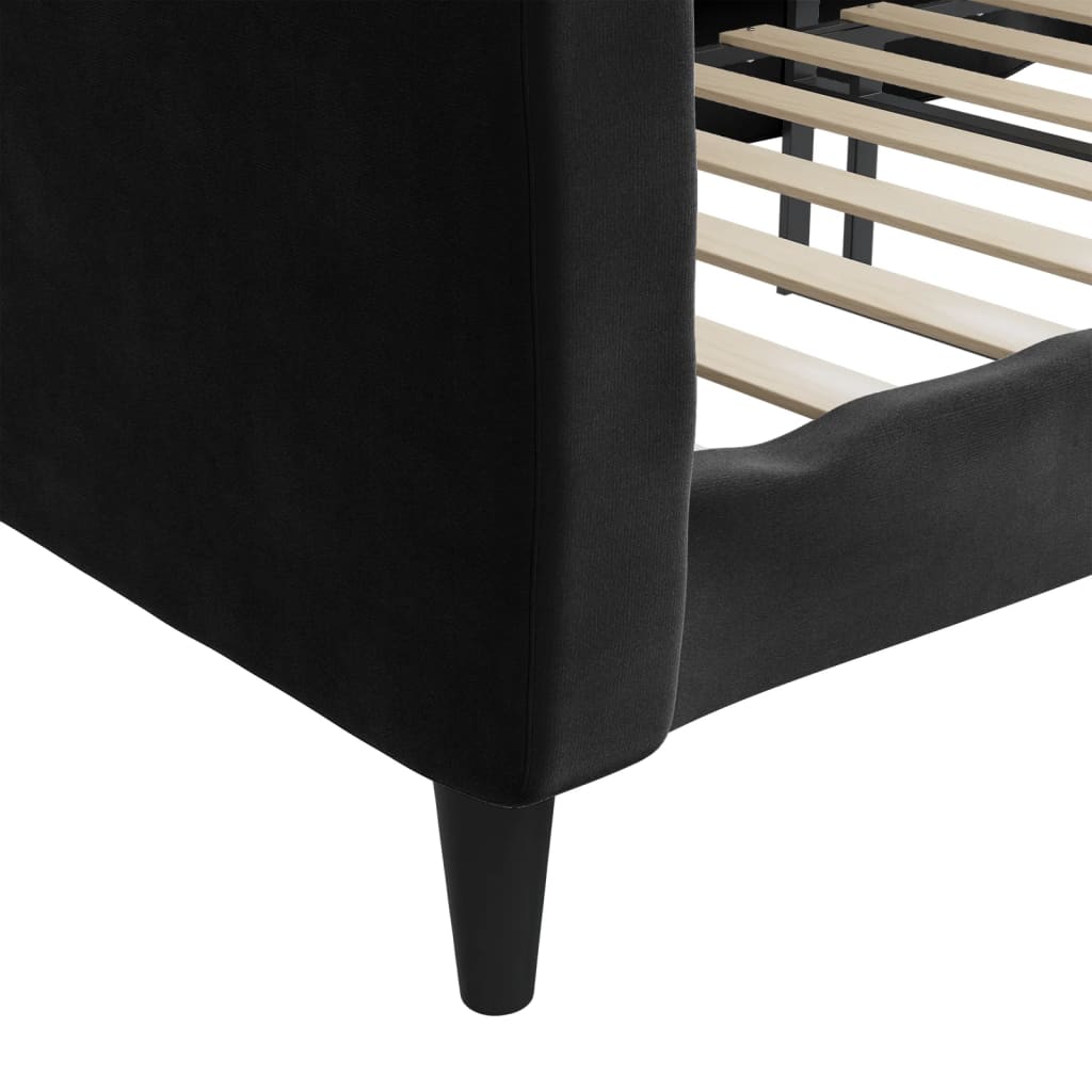 daybed 90x190 cm velour sort