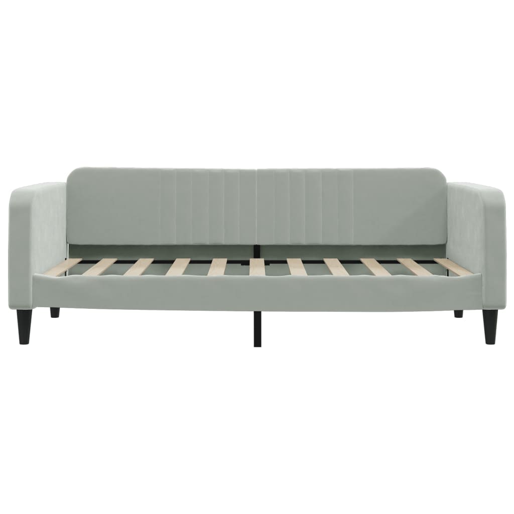 daybed 100x190 cm velour lysegrå
