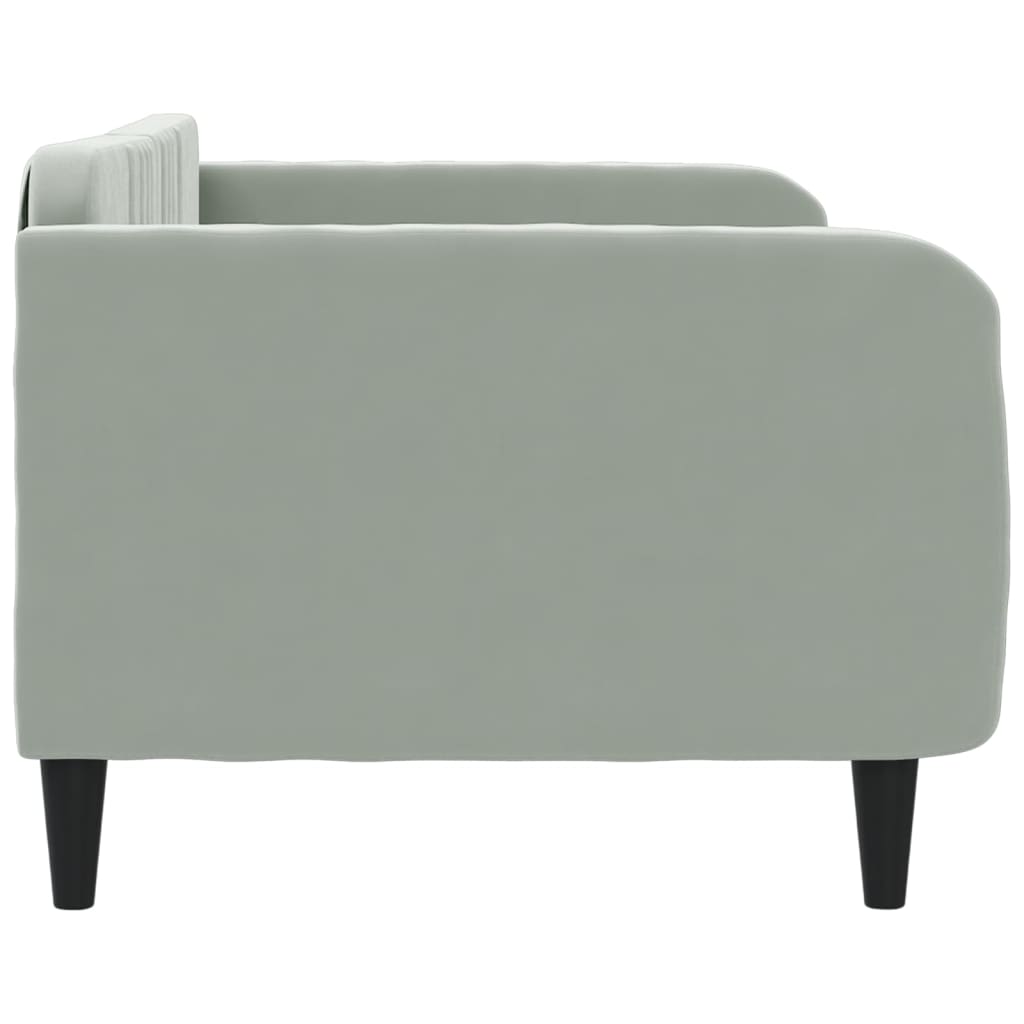 daybed 100x190 cm velour lysegrå