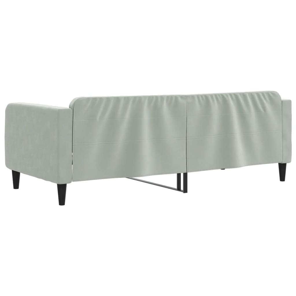 daybed 100x190 cm velour lysegrå