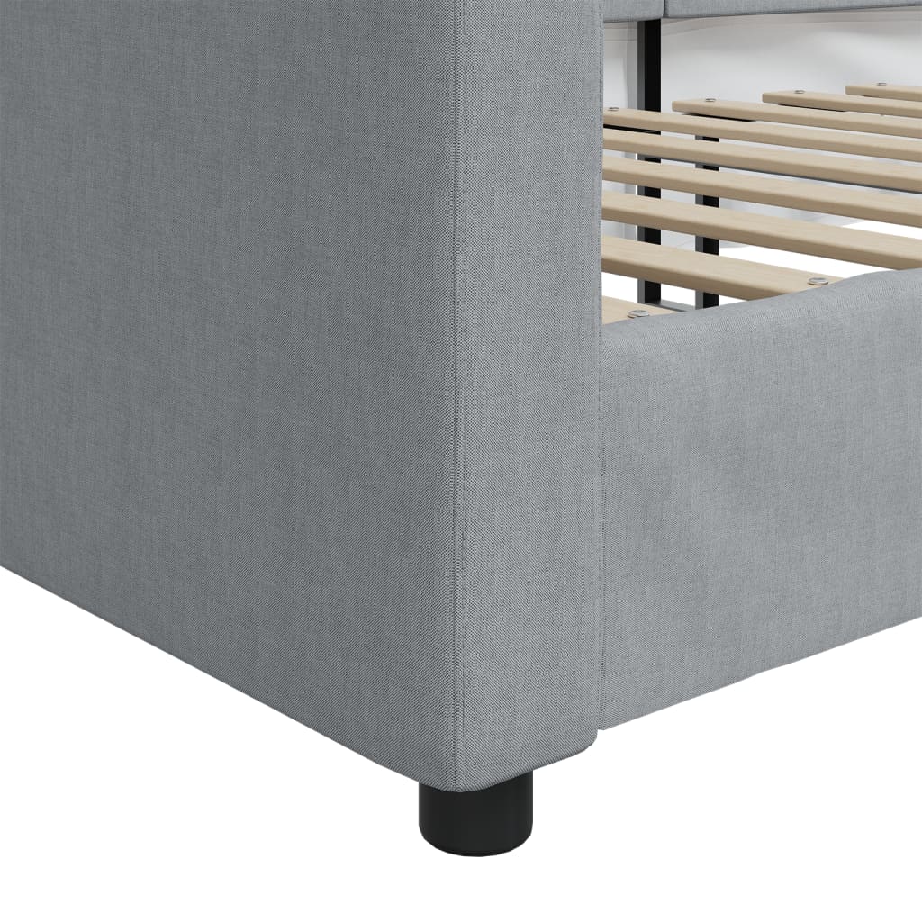 daybed 80x200 cm stof lysegrå