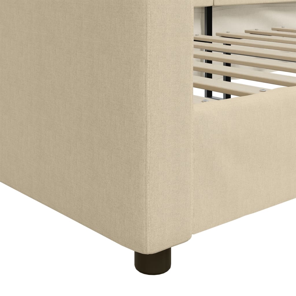 daybed 80x200 cm stof cremefarvet