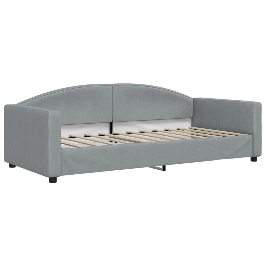 daybed 90x200 cm stof lysegrå