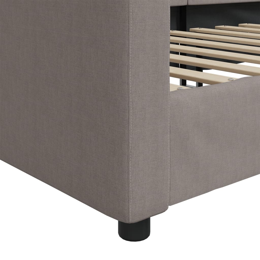 daybed 90x200 cm stof gråbrun