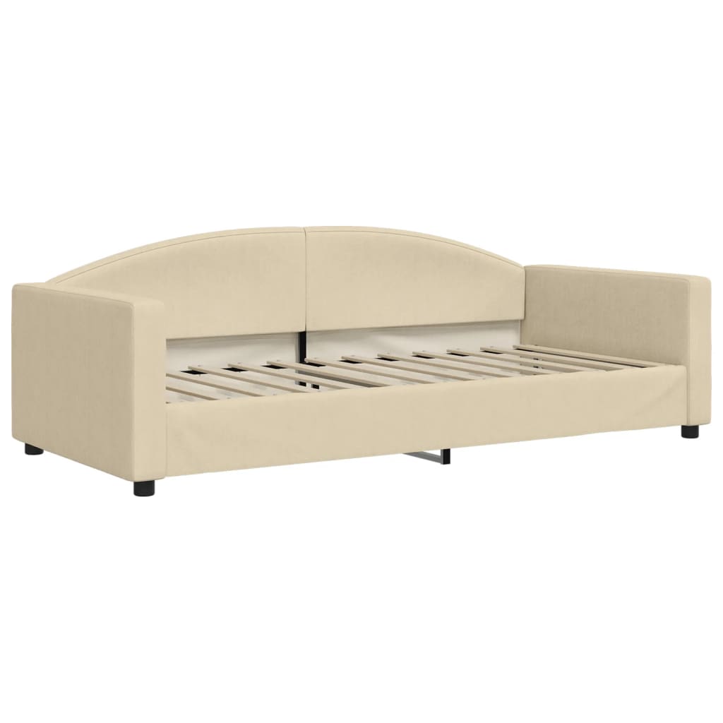daybed 90x200 cm stof cremefarvet