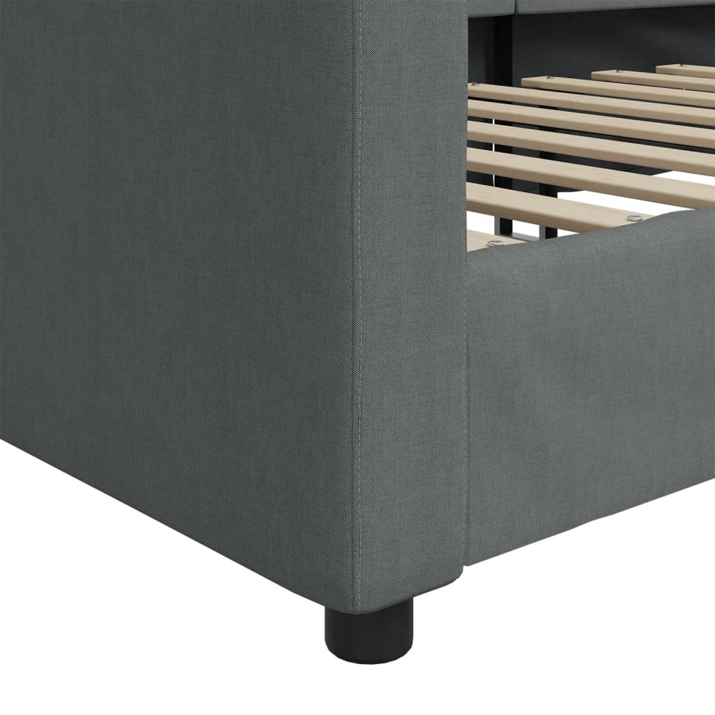 daybed 100x200 cm stof mørkegrå
