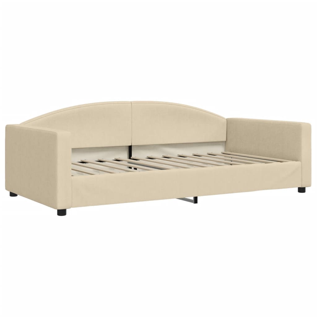 daybed 100x200 cm stof cremefarvet