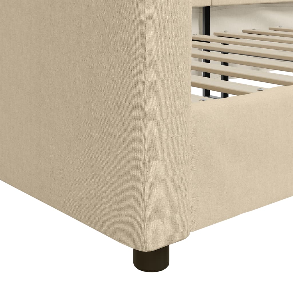 daybed 100x200 cm stof cremefarvet