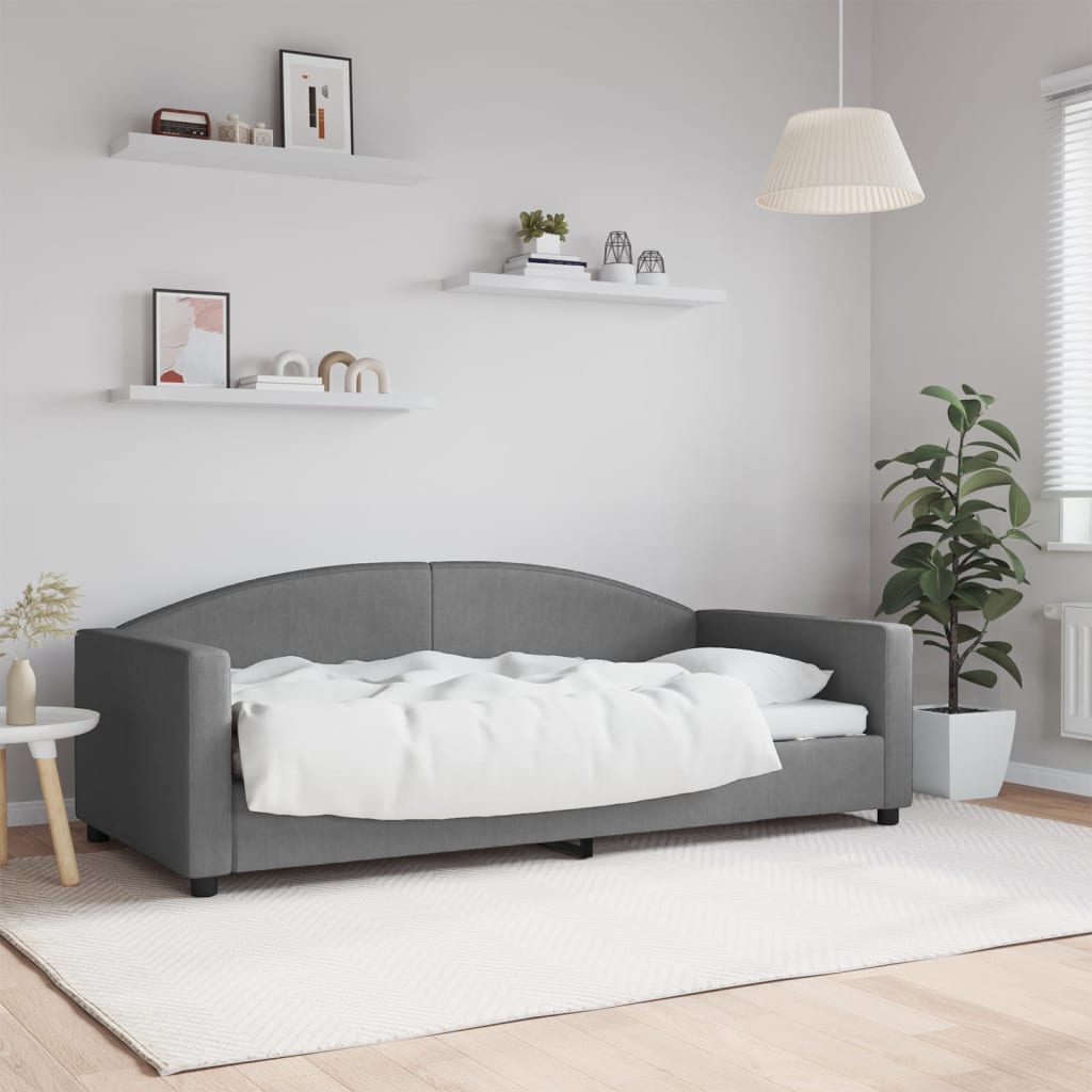 daybed 90x190 cm stof mørkegrå