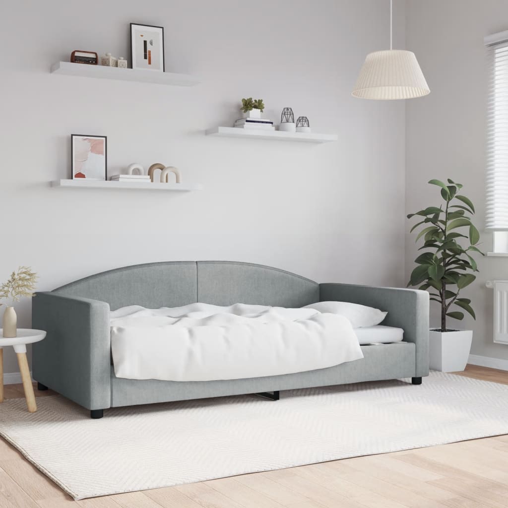 daybed 100x190 cm stof lysegrå