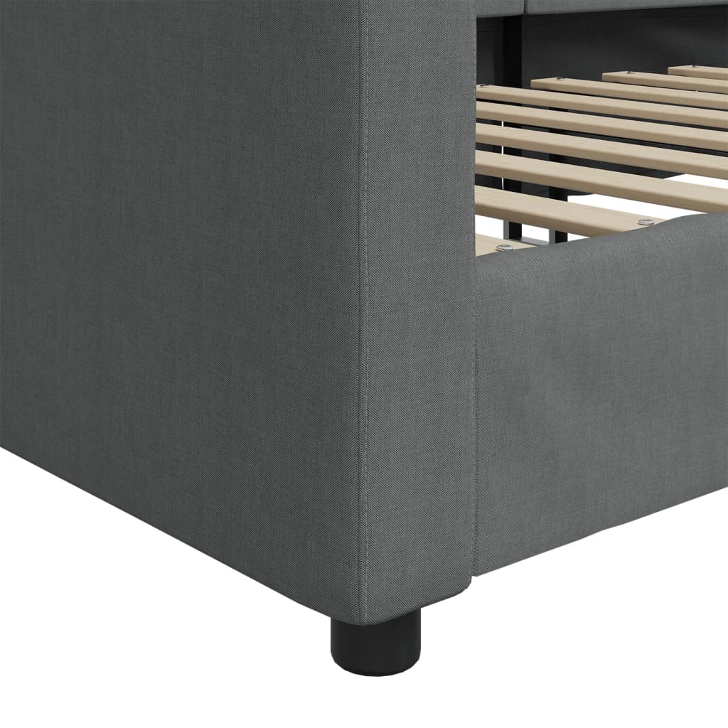 daybed 100x190 cm stof mørkegrå