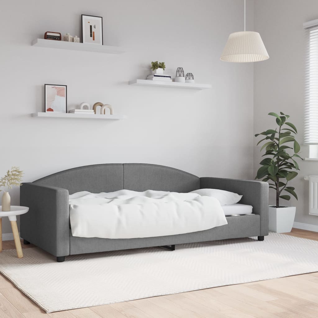 daybed 100x190 cm stof mørkegrå