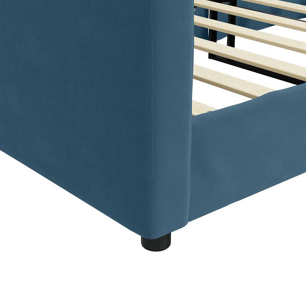 daybed 80x200 cm velour blå