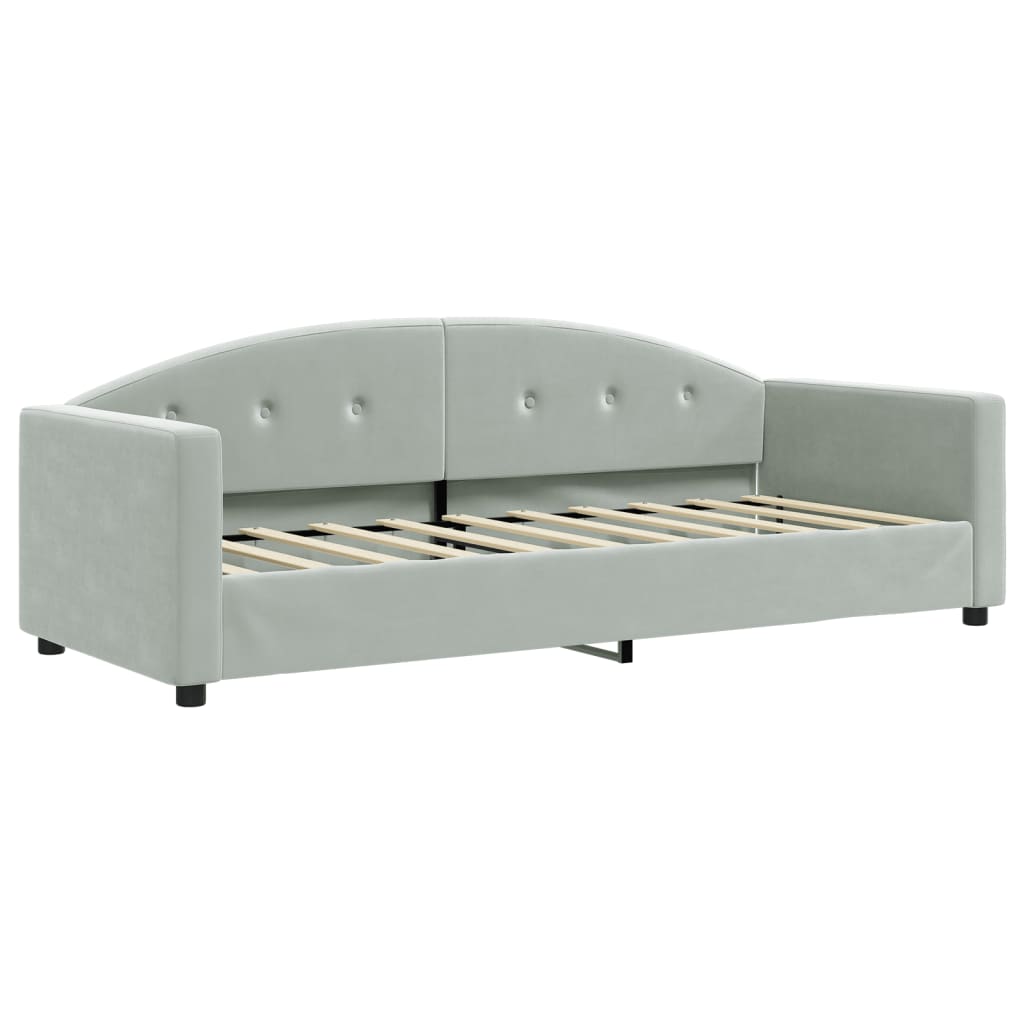 daybed 80x200 cm velour lysegrå
