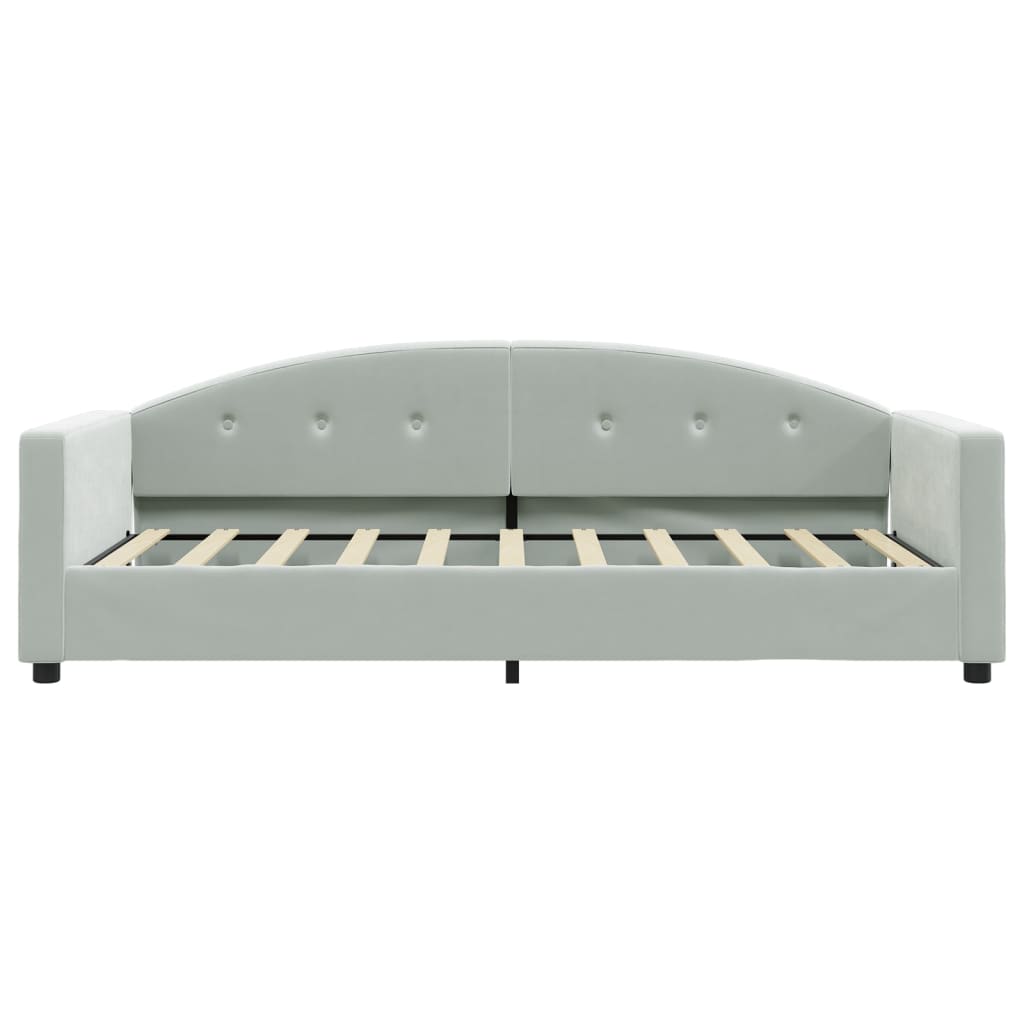 daybed 80x200 cm velour lysegrå