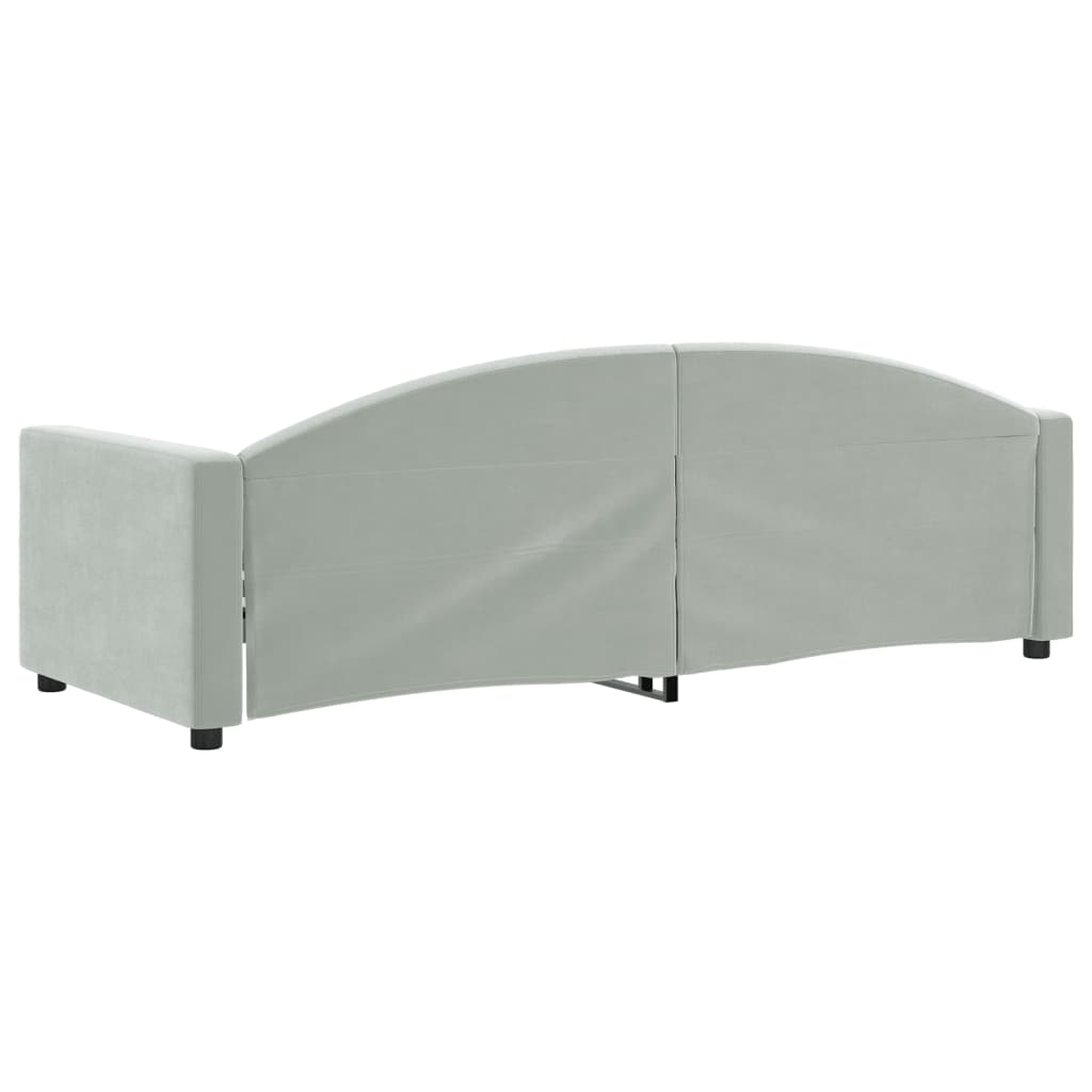 daybed 80x200 cm velour lysegrå