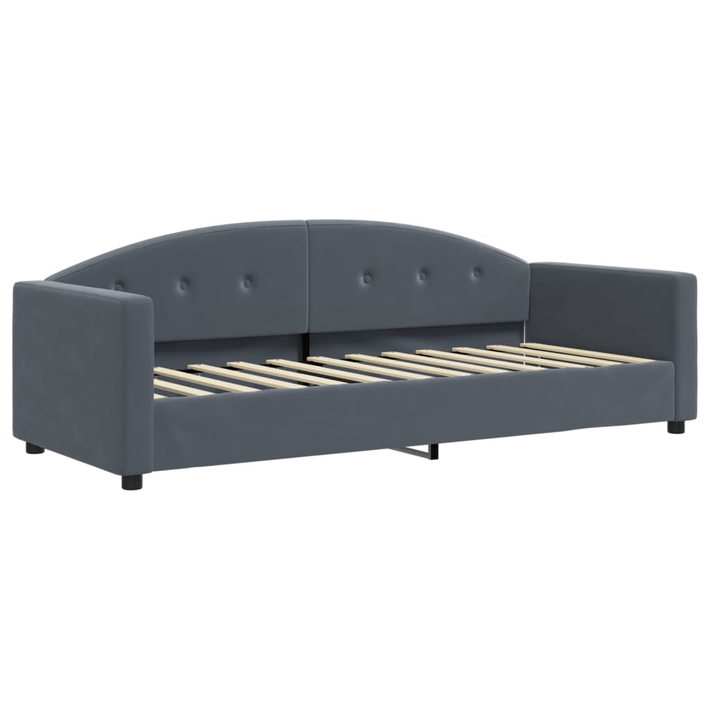 daybed 80x200 cm velour mørkegrå