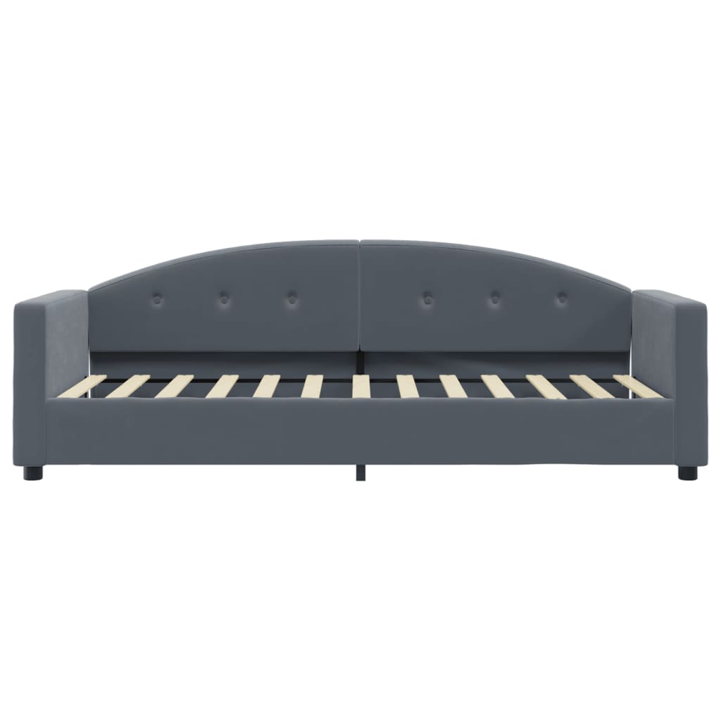daybed 80x200 cm velour mørkegrå