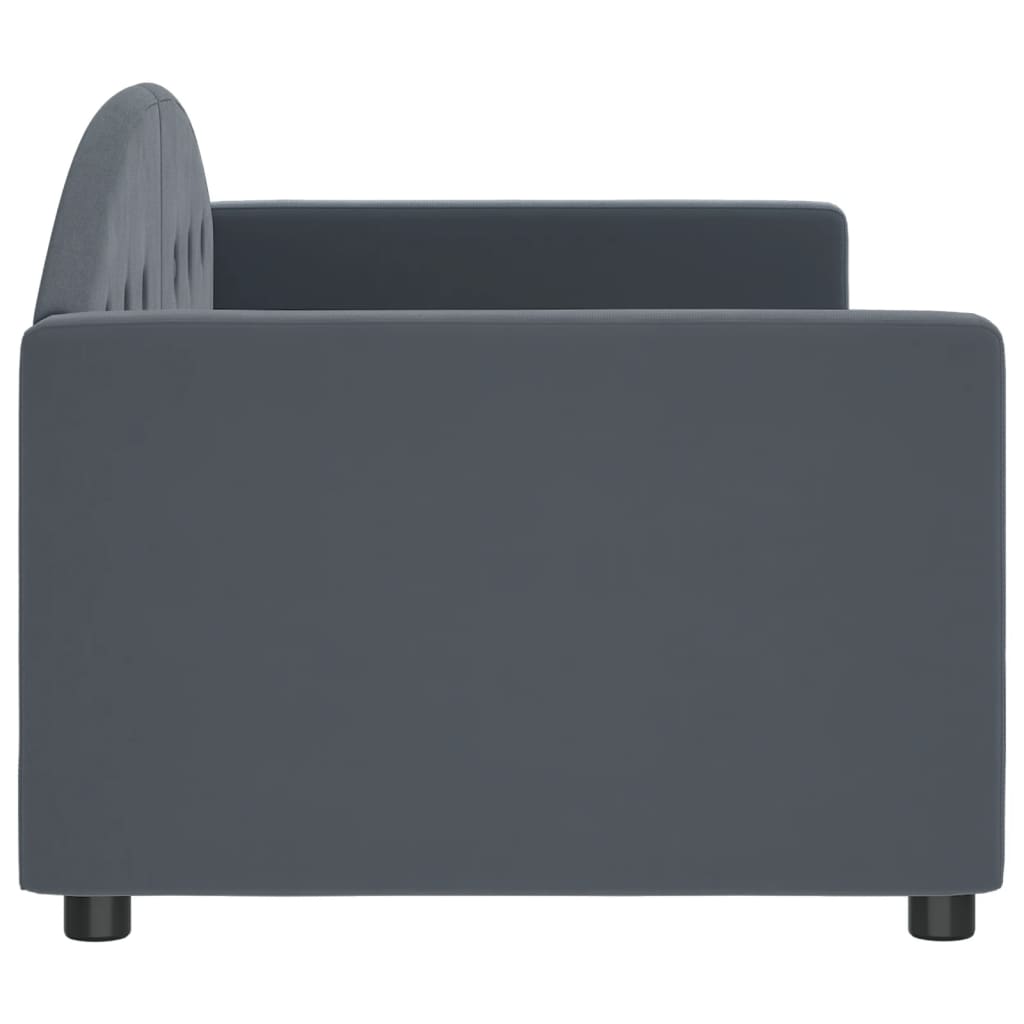 daybed 80x200 cm velour mørkegrå