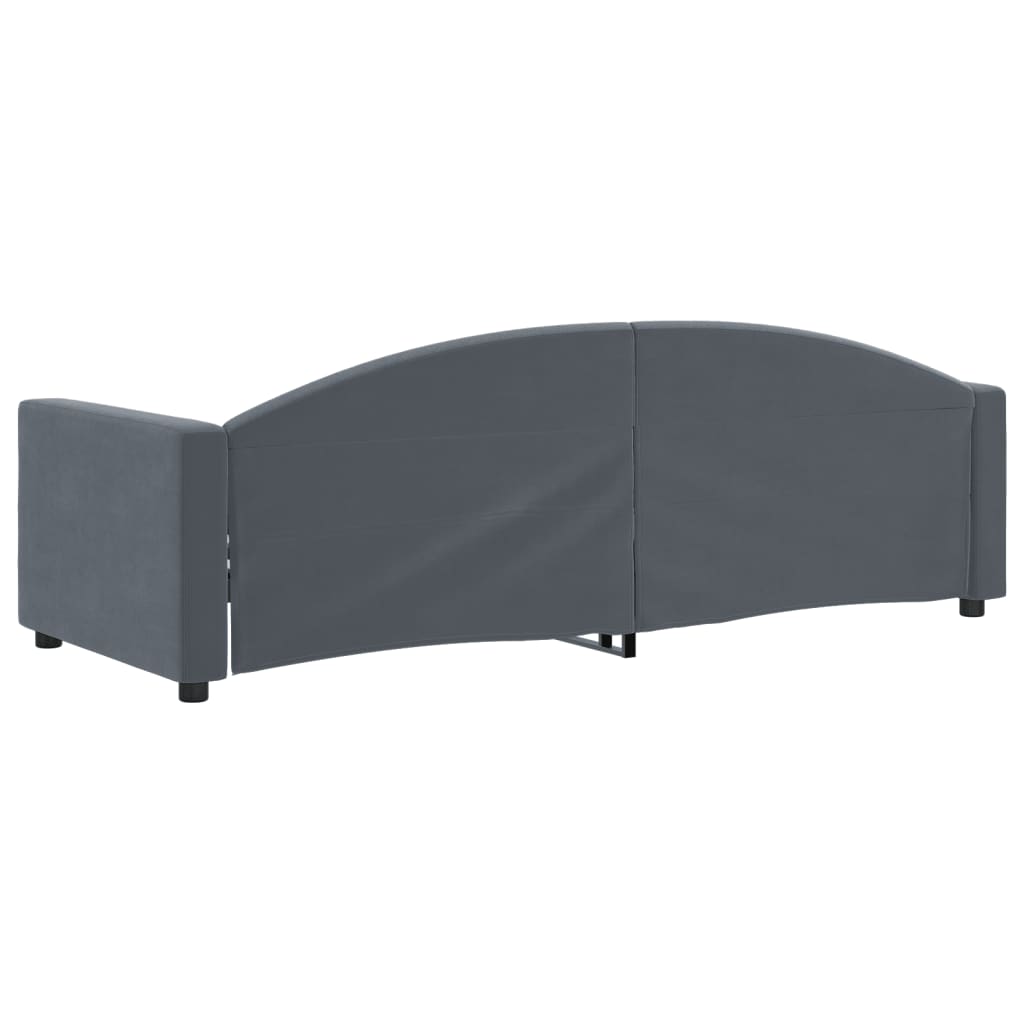 daybed 80x200 cm velour mørkegrå