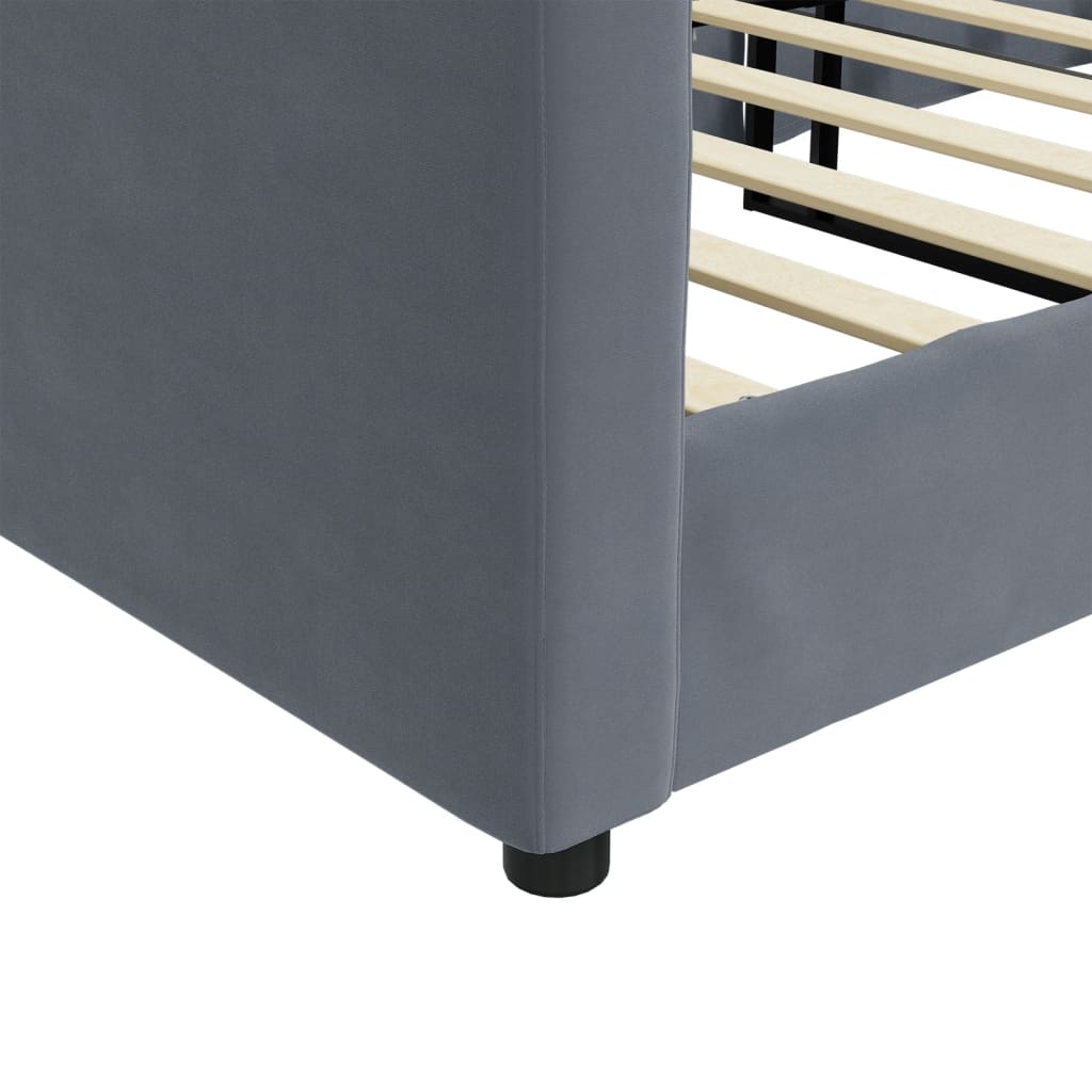 daybed 80x200 cm velour mørkegrå
