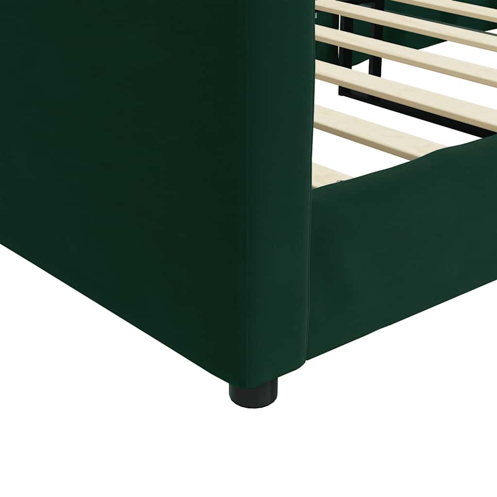 daybed 80x200 cm velour mørkegrøn