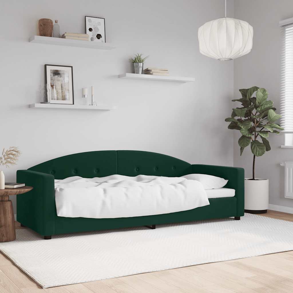 daybed 80x200 cm velour mørkegrøn