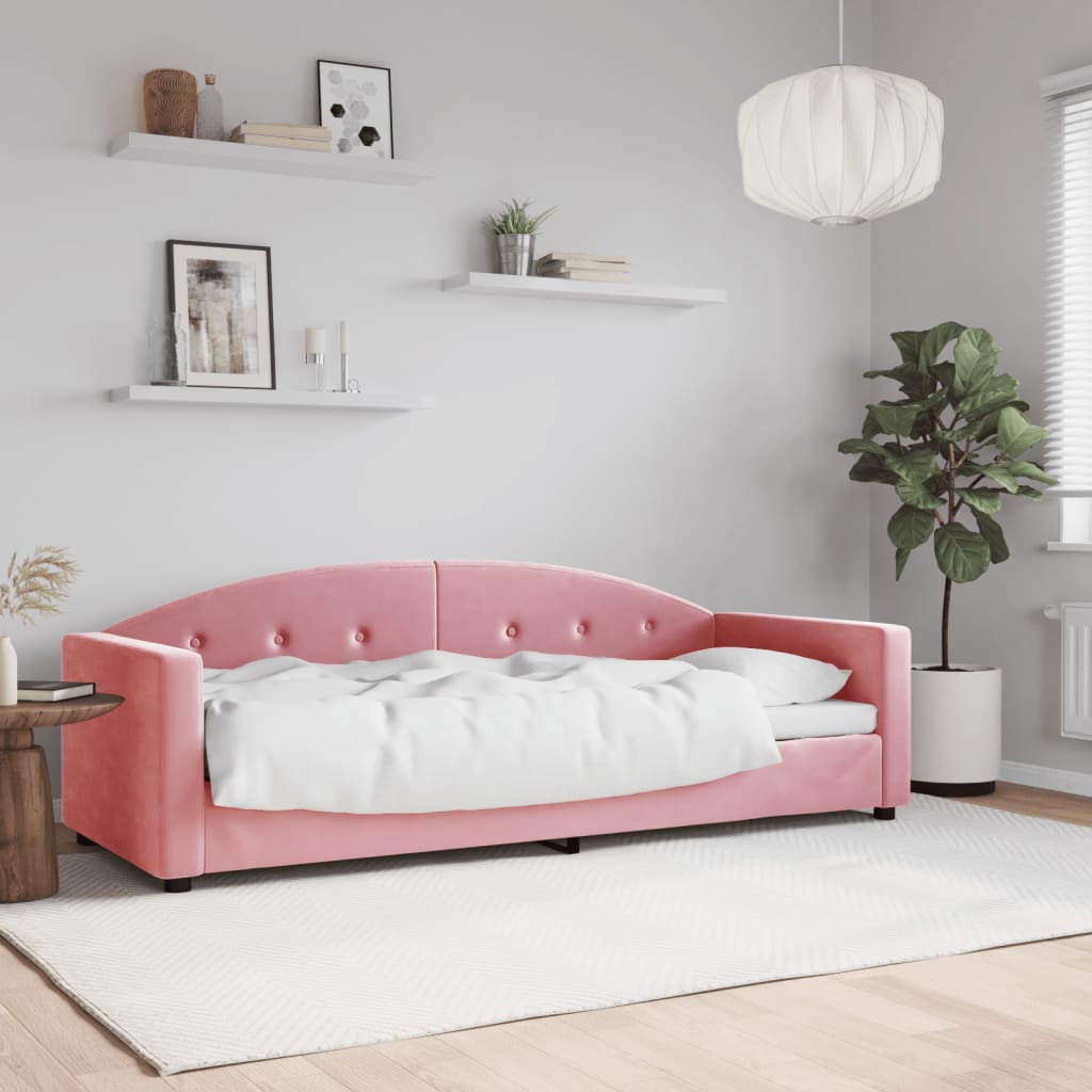 daybed 80x200 cm velour pink