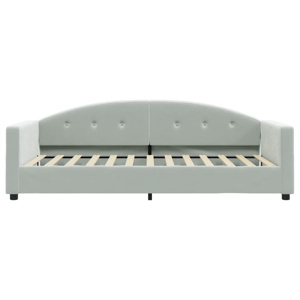 daybed 90x200 cm velour lysegrå