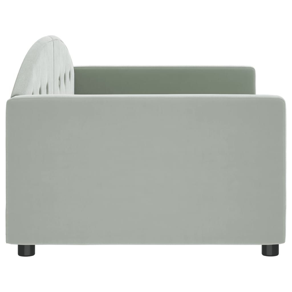 daybed 90x200 cm velour lysegrå