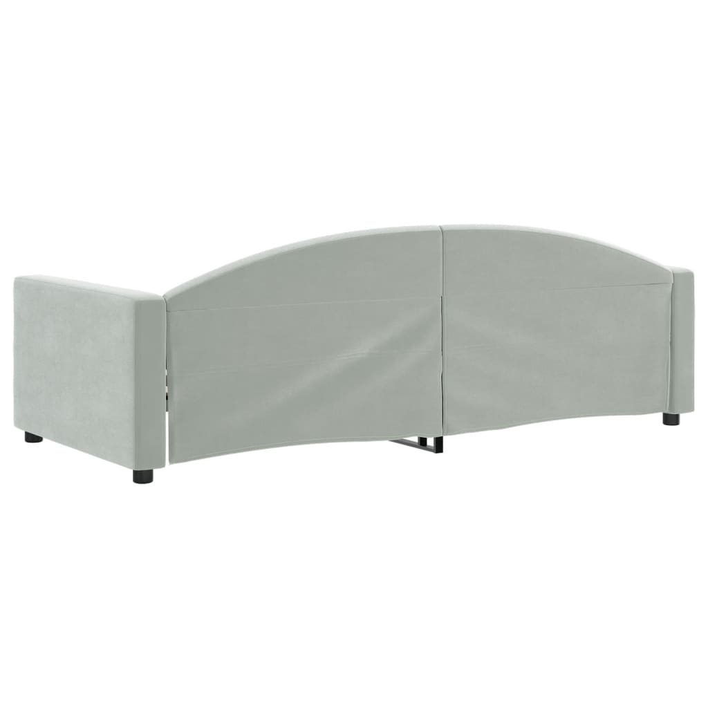 daybed 90x200 cm velour lysegrå
